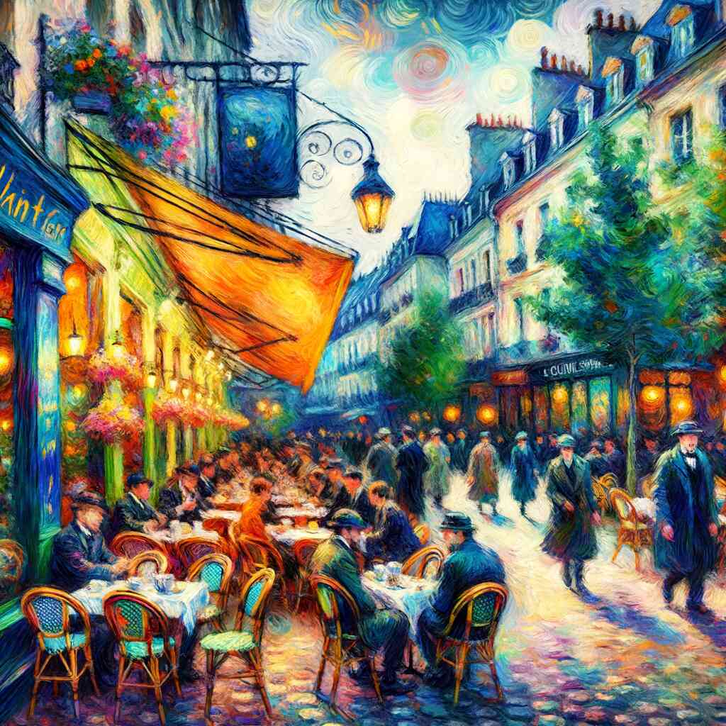 Evening whispers on the terrace — Diamond Painting Kit design