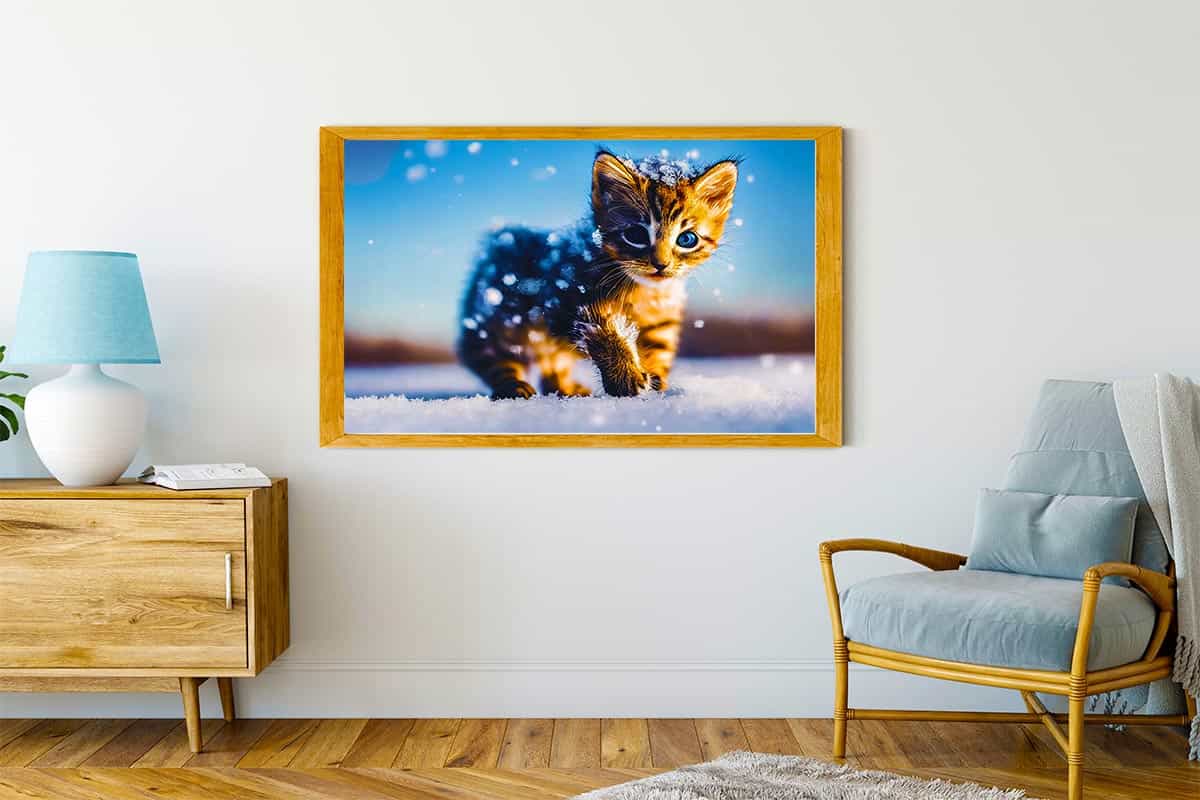 Kitten in the snow — Diamond Painting Kit, product view 4