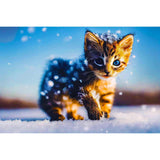 Kitten in the snow — Diamond Painting Kit design