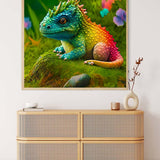 Baby dragon in a meadow — AB Diamond Painting Kit, product view 3