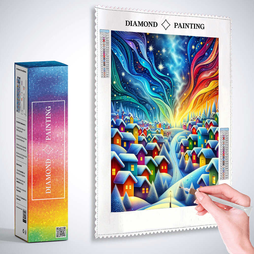 Colorful abstract houses — Diamond Painting Kit, product view 3
