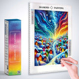 Colorful abstract houses — Diamond Painting Kit, product view 3