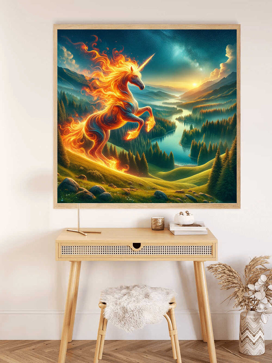 Fire Unicorn — Diamond Painting Kit, product view 2