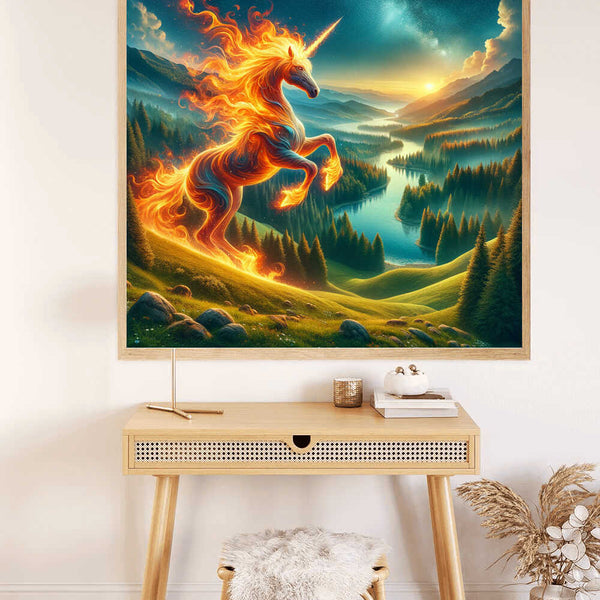 Fire Unicorn — Diamond Painting Kit, product view 2