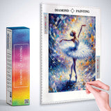 Dancing ballerina in white tutu — Diamond Painting Kit, product view 3