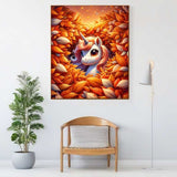 Unicorn in fall — Diamond Painting Kit, product view 2
