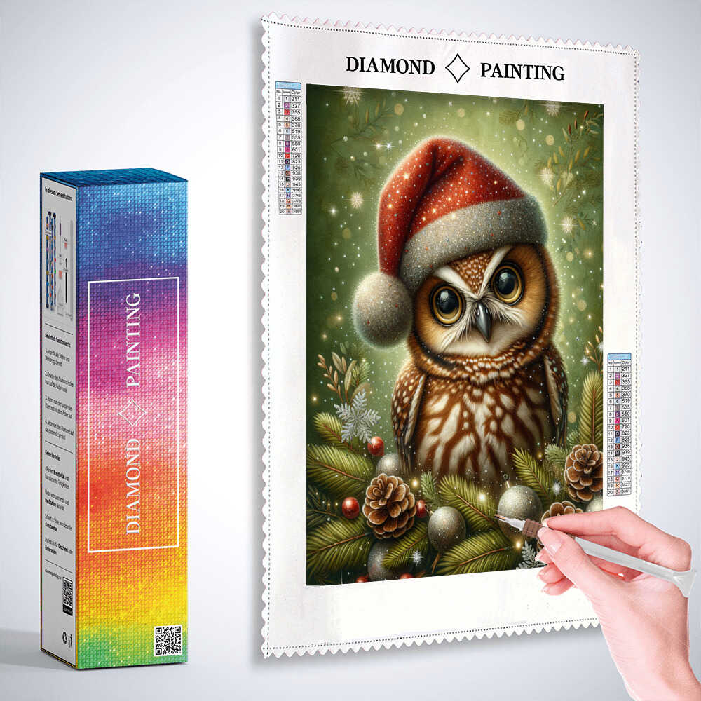 Christmas Owl — Diamond Painting Kit, product view 3