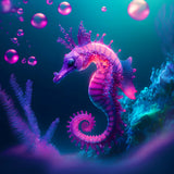 Purple Seahorse — AB Diamond Painting Kit design