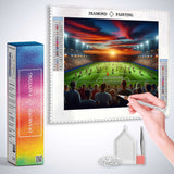 Evening glow in the stadium — Diamond Painting Kit, product view 3