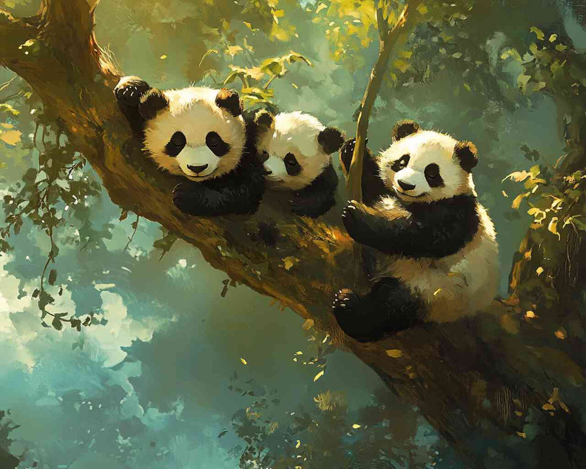 Pandas in Harmony — Diamond Painting Kit design