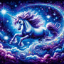 Unicorn in Purple and Blue — Diamond Painting Kit design