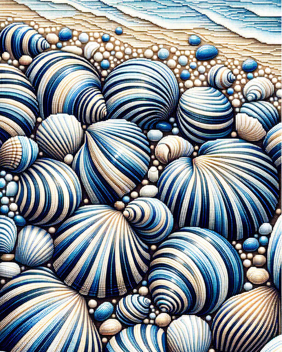 Striped shells — Diamond Painting Kit design