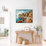 Mediterranean village by the lake — Diamond Painting Kit, product view 2