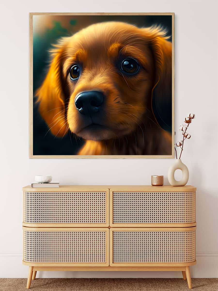 Dachshund puppy cute — Diamond Painting Kit, product view 3