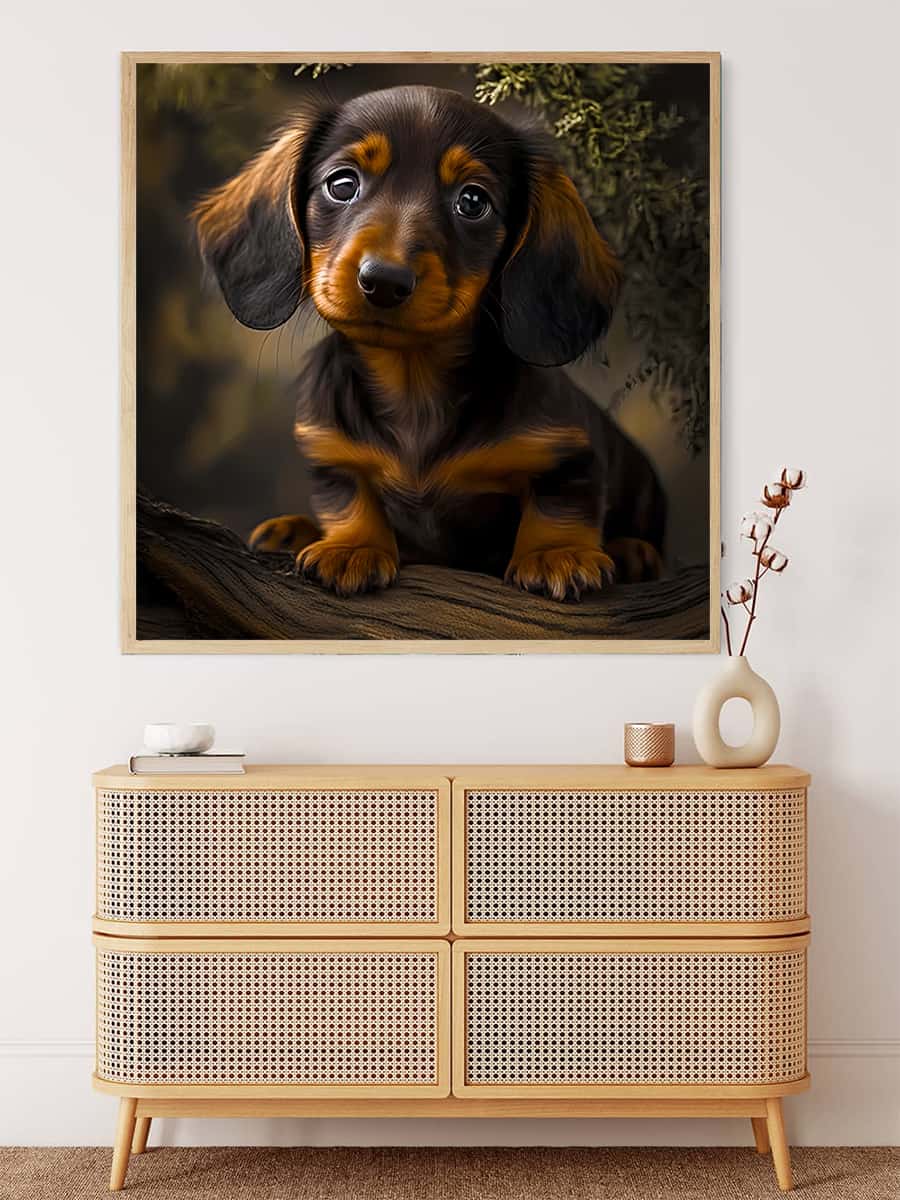 Dachshund looking into camera — Diamond Painting Kit, product view 3