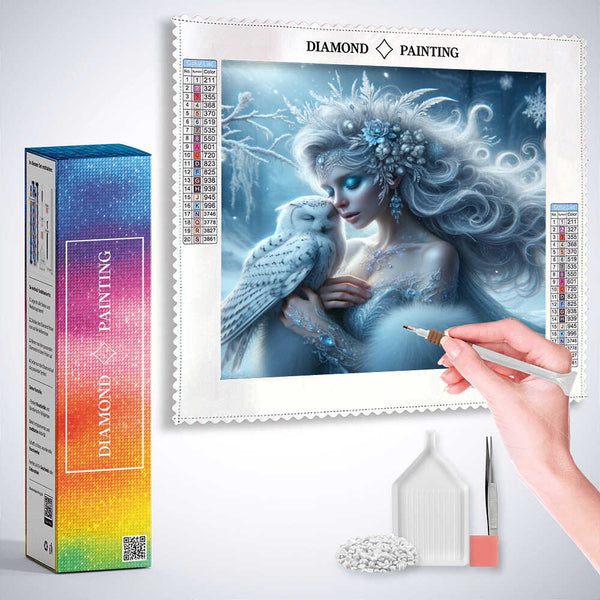 Ice Fairy with a Snowy Owl — Diamond Painting Kit, product view 3