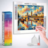 Flow of colors: London in the evening glow — Diamond Painting Kit, product view 3
