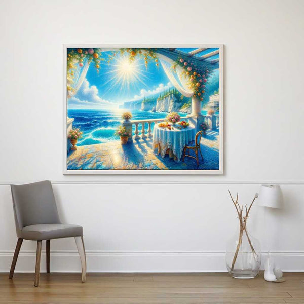 Terrace with a Coastal View — Diamond Painting Kit, product view 2