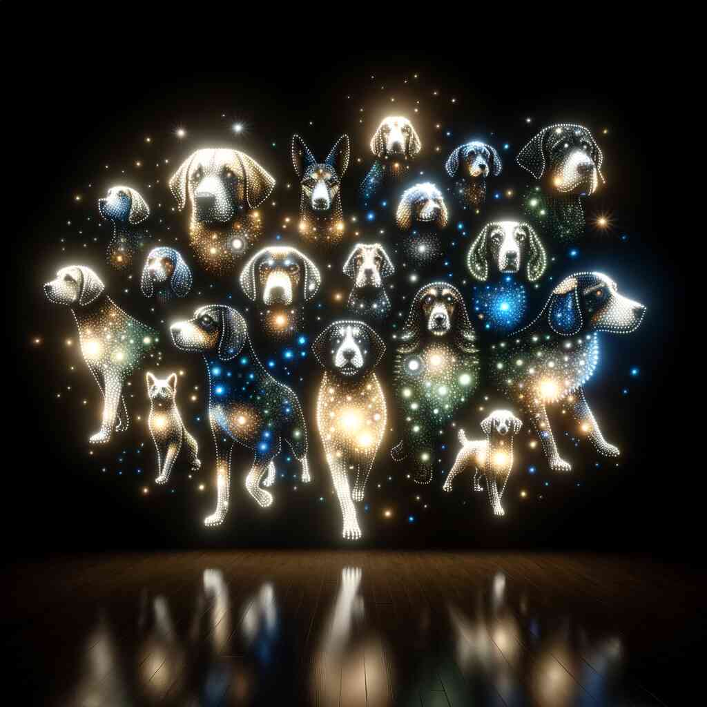 Star Dogs: A Celestial Symphony — Diamond Painting Kit design