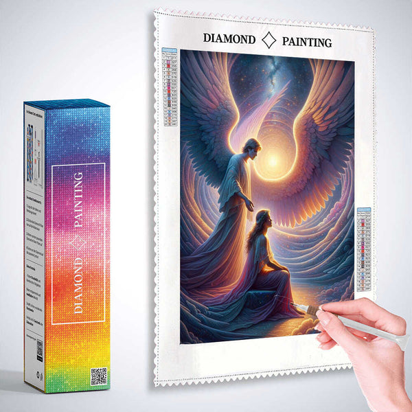Woman with guardian angel — Diamond Painting Kit, product view 3
