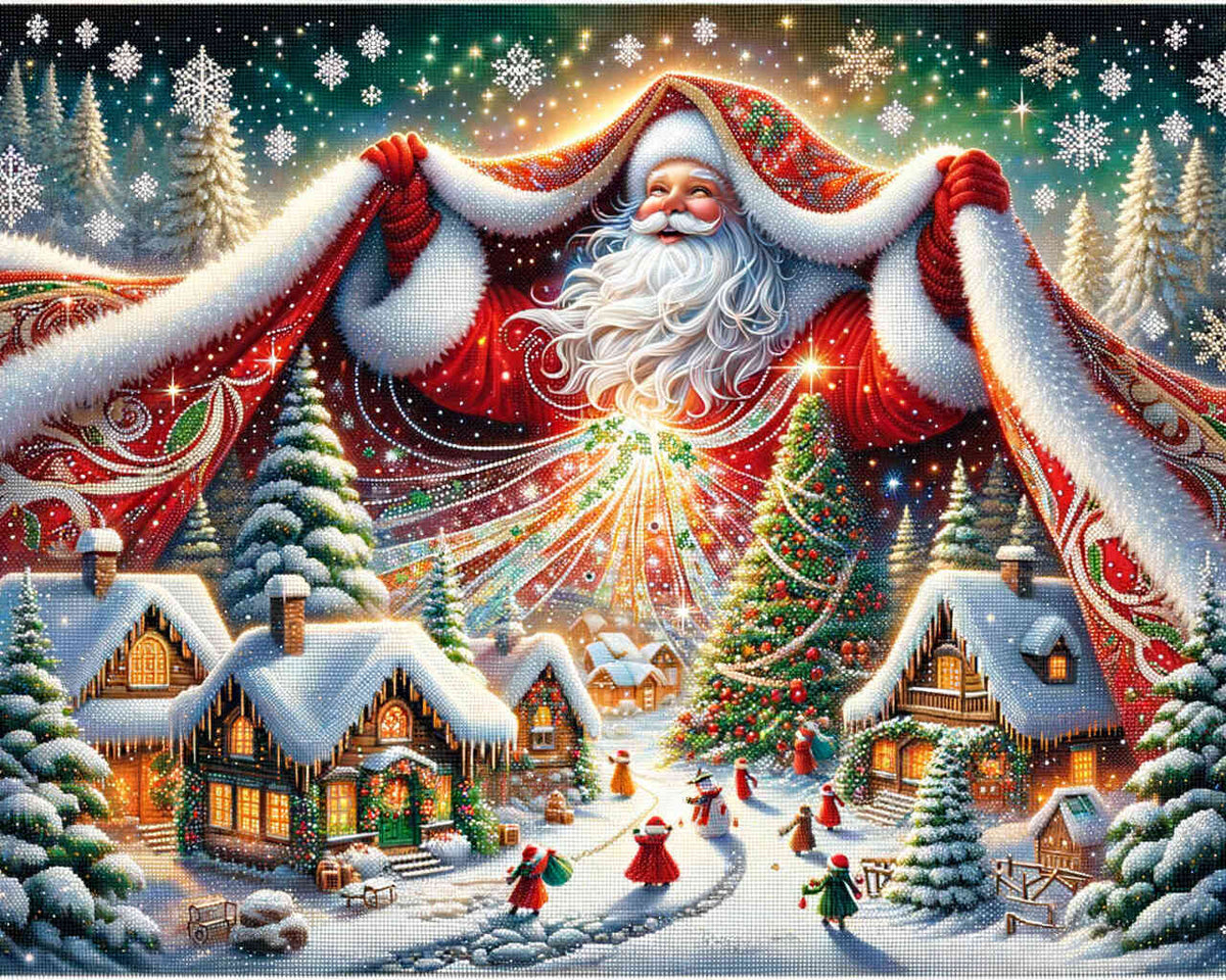 Santa's Village Cloak — Diamond Painting Kit design
