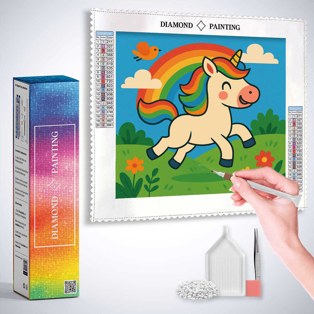 The Rainbow Unicorn Meadow — Diamond Painting Kit, product view 3
