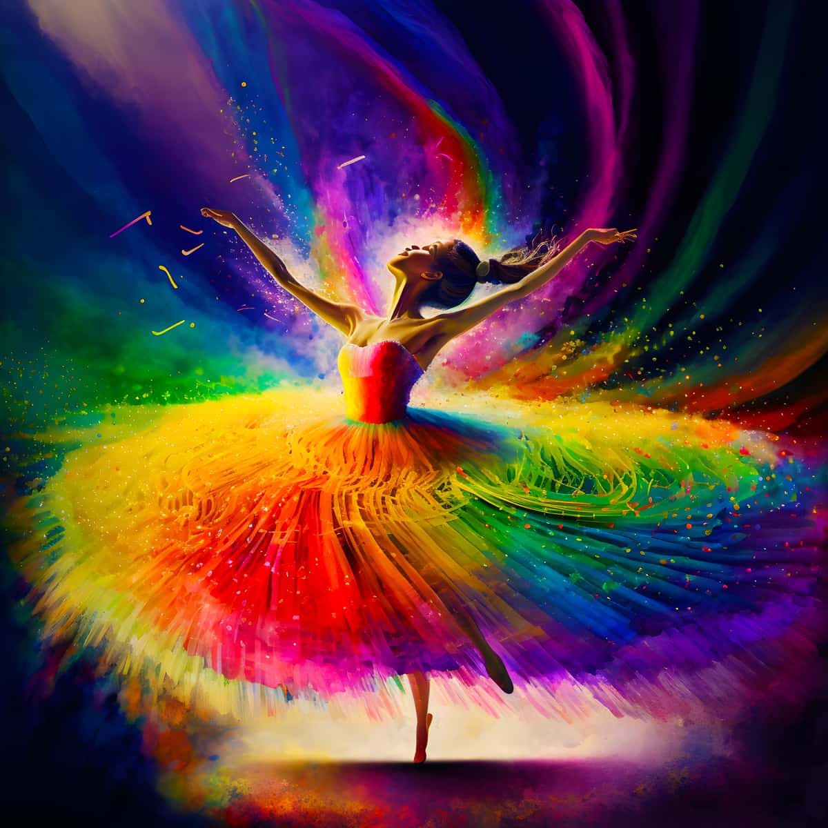 Color Magic Ballerina — AB Diamond Painting Kit design