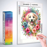 Dog flower wreath — Diamond Painting Kit, product view 3