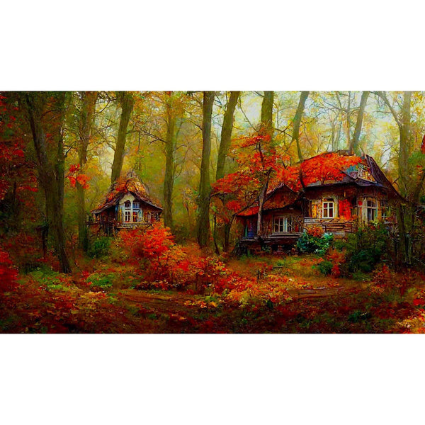 Autumn forest cottage — Diamond Painting Kit design