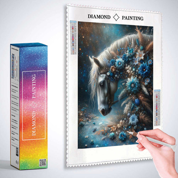 Horse with flowers — Diamond Painting Kit, product view 3