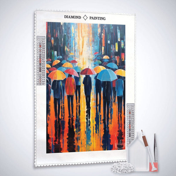 Abstract umbrellas — Diamond Painting Kit, product view 2