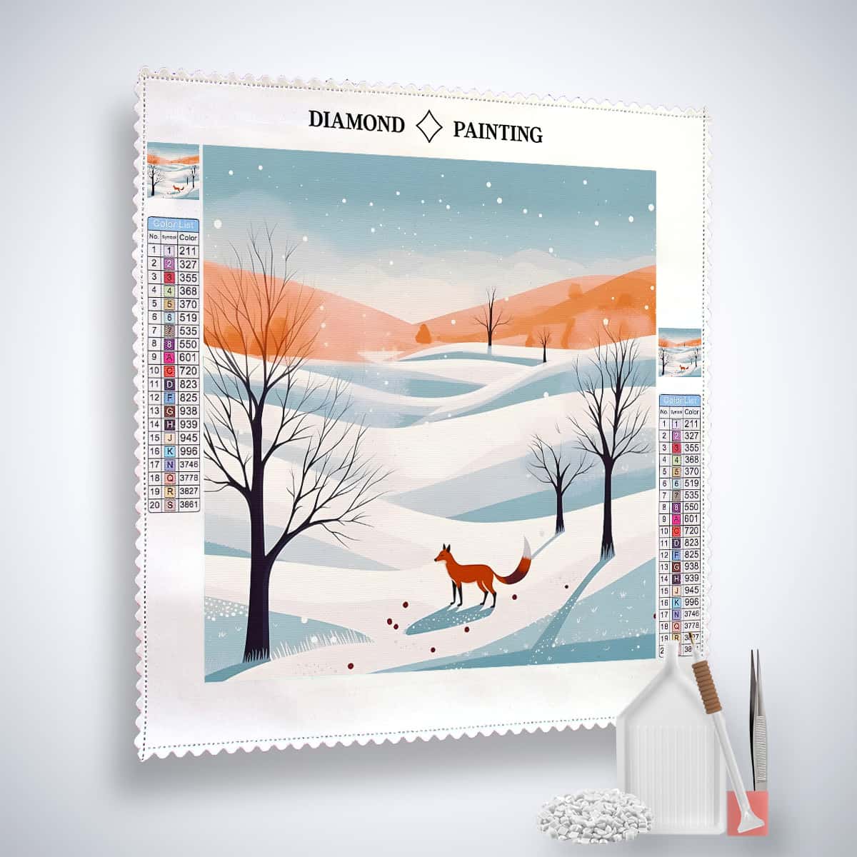 Fox in the snow (DP-2988) — Diamond Painting Kit, product view 2