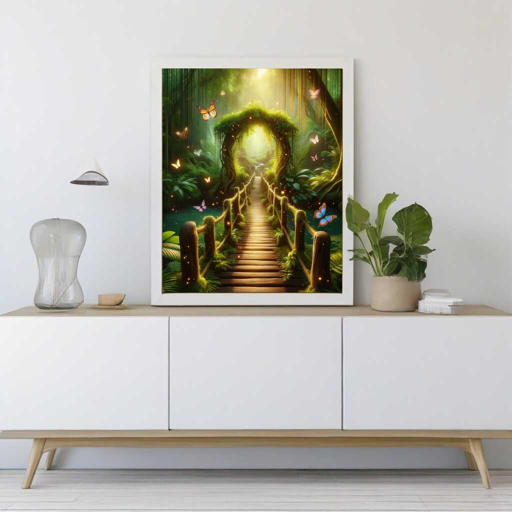 Forest bridge — Diamond Painting Kit, product view 2