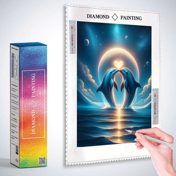 Dolphins heart — Diamond Painting Kit, product view 3