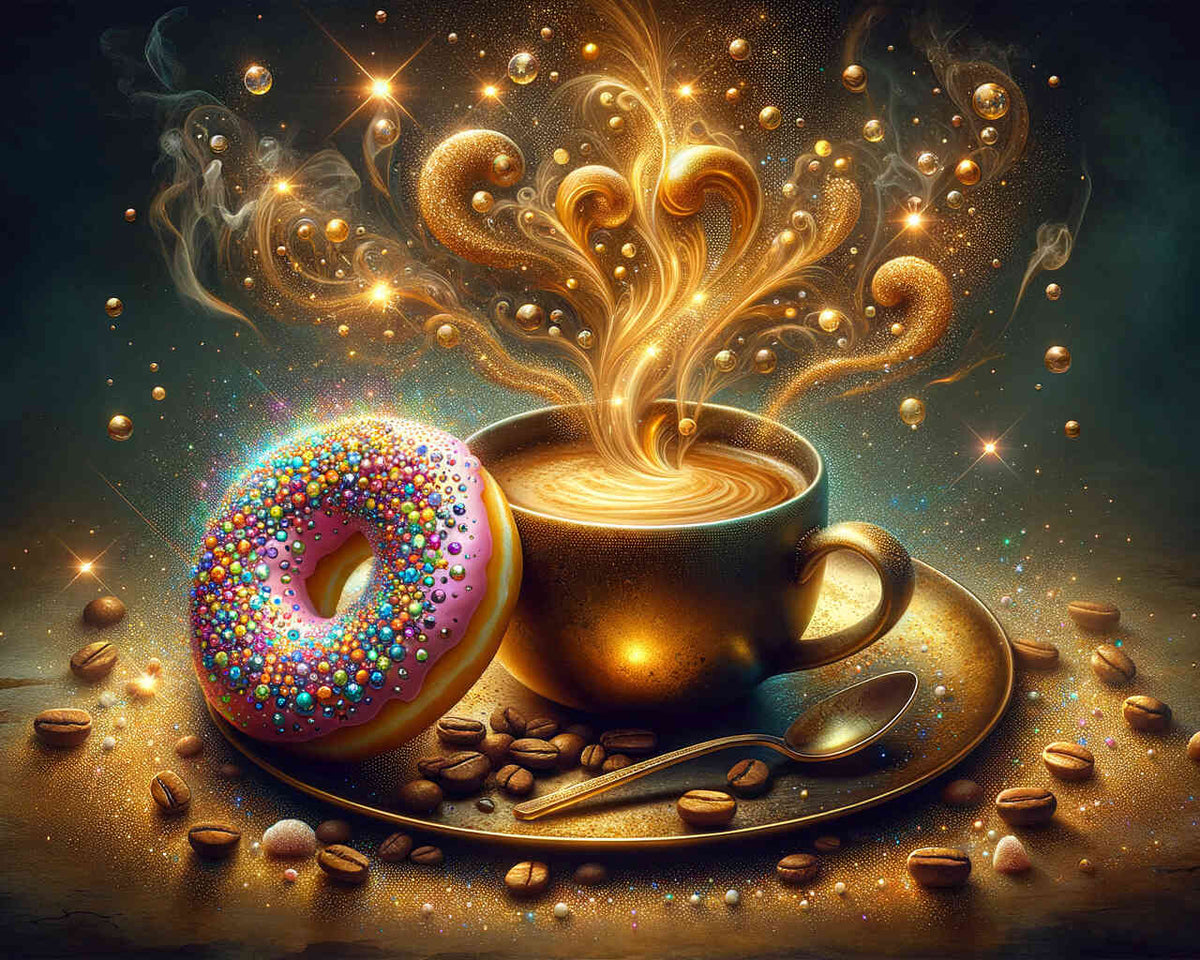 Coffee and a Donut — Diamond Painting Kit design