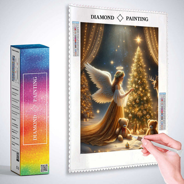 Angel decorating Christmas tree — Diamond Painting Kit, product view 3