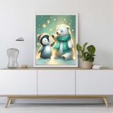 Polar bear and penguin friendship — Diamond Painting Kit, product view 2