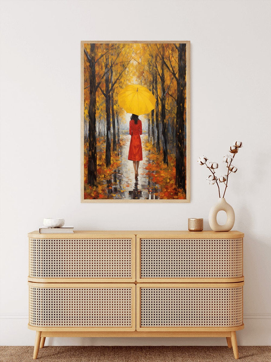 Autumn feelings: Beautiful woman in a colorful forest — Diamond Painting Kit, product view 3