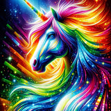 Rainbow horse with mane — Diamond Painting Kit design