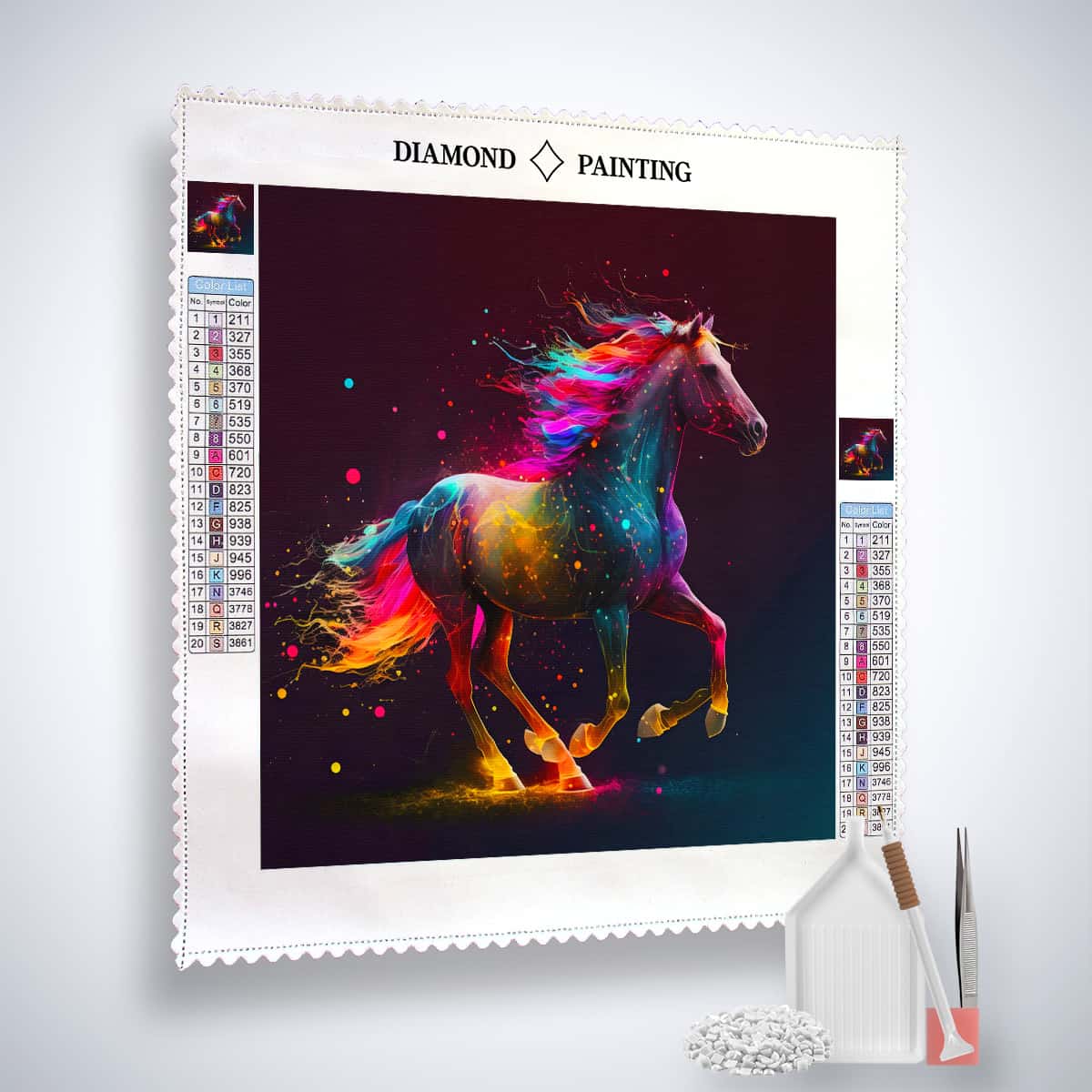 Colorful horse — AB Diamond Painting Kit, product view 2