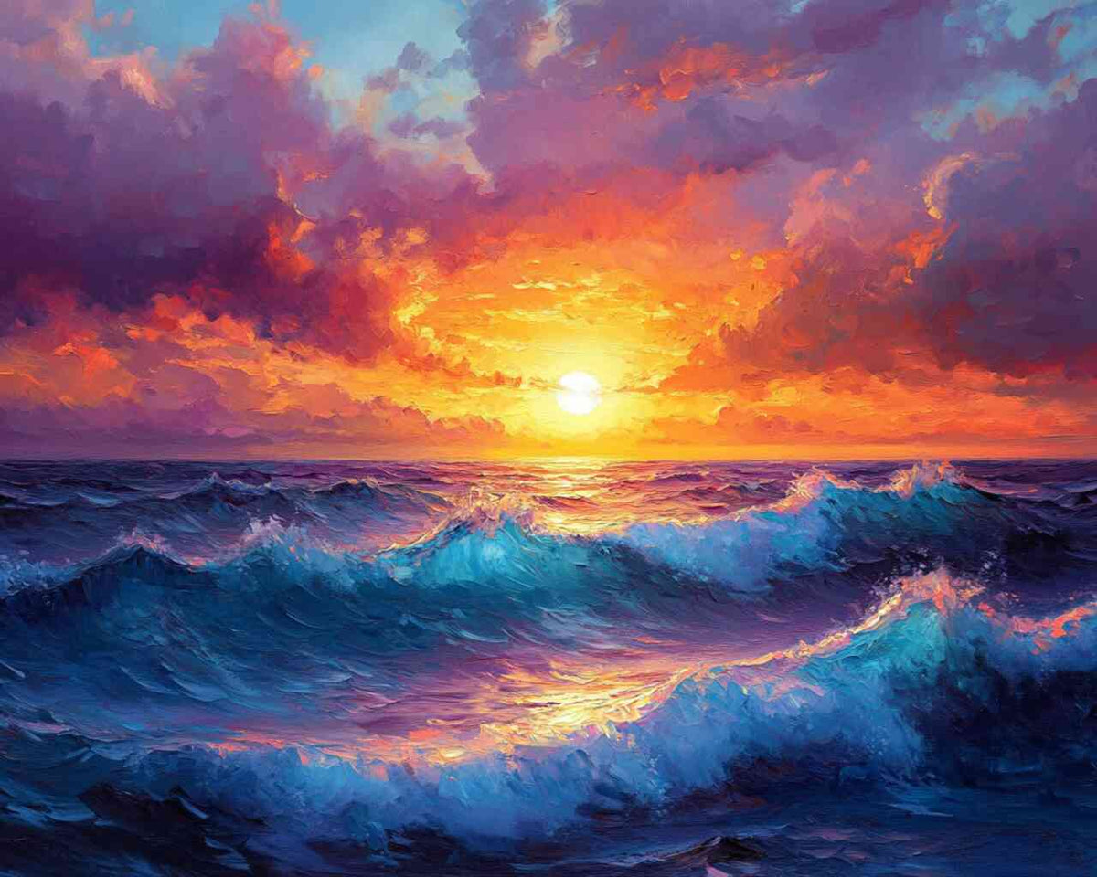 Sunfire on the Ocean — Diamond Painting Kit design