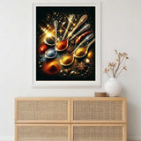 Variety of spices on a spoon — Diamond Painting Kit, product view 2