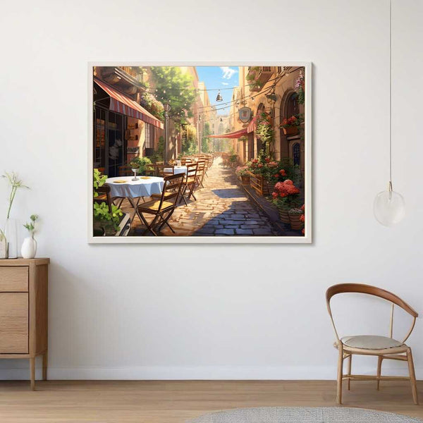 A Sunlit Mediterranean Restaurant — Diamond Painting Kit, product view 2