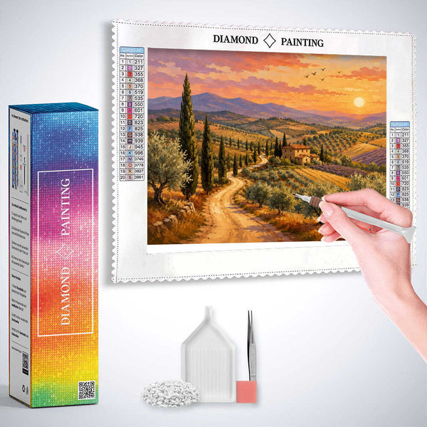 Tuscany in Golden Light — Diamond Painting Kit, product view 3