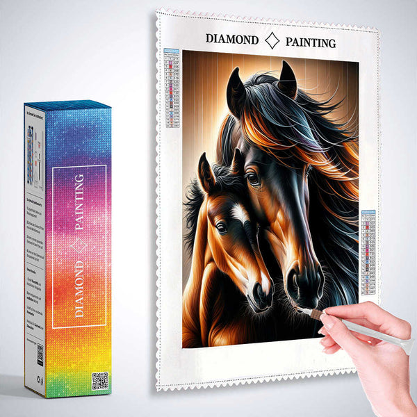 Mare with foal — Diamond Painting Kit, product view 3
