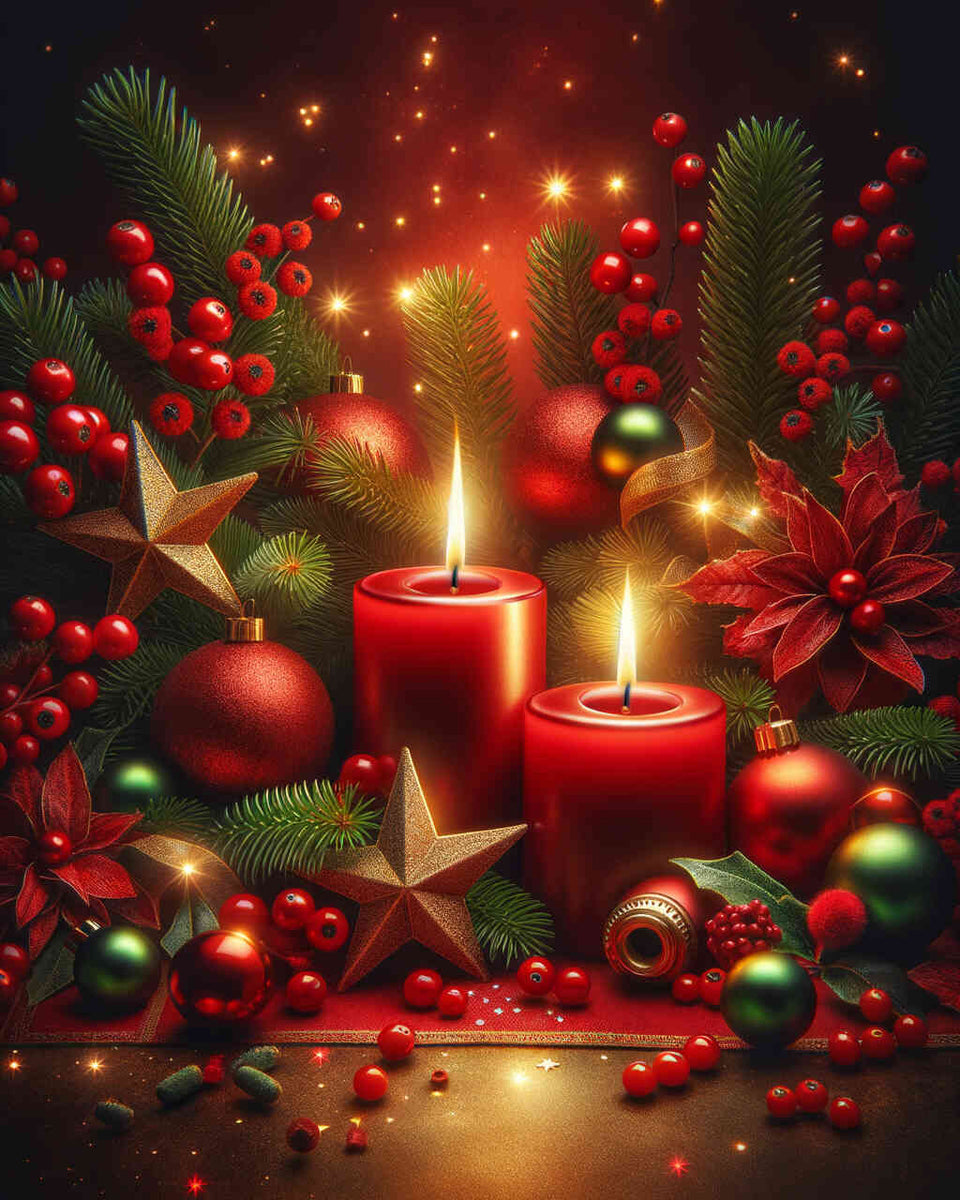 Christmas star with candles — Diamond Painting Kit design