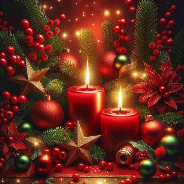 Christmas star with candles — Diamond Painting Kit design