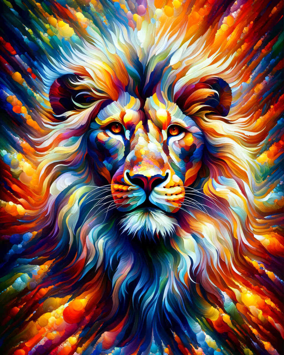 Lion in colorful — Diamond Painting Kit design