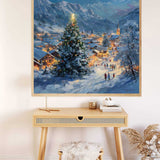 Winter Village in Festive Lights — Diamond Painting Kit, product view 2
