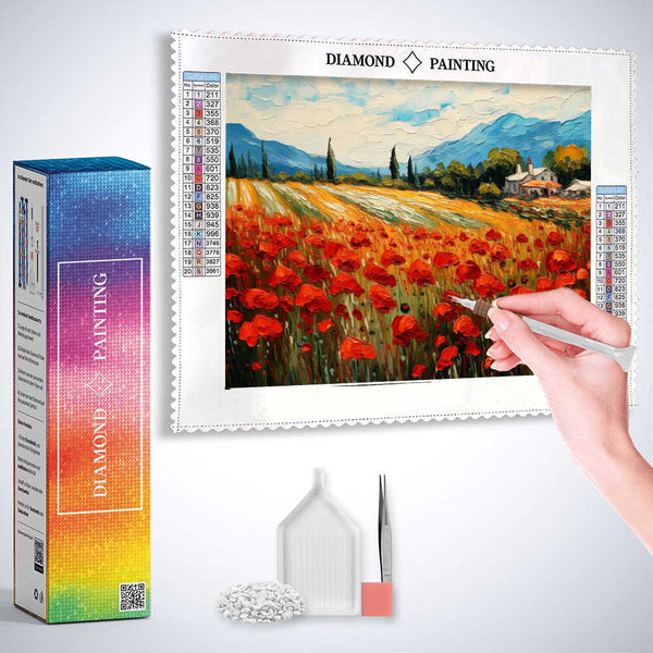A Flourish of Poppies — Diamond Painting Kit, product view 3